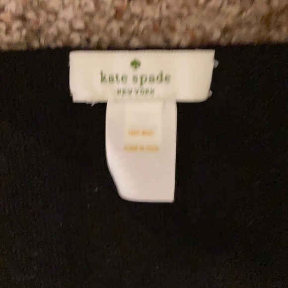 Kate spade wool black and cream scarf with bow - Picture 5 of 5